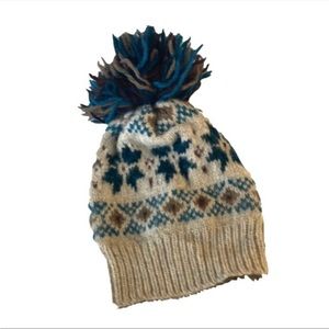 Foldal Norway 100% wool winter pom beanie hat